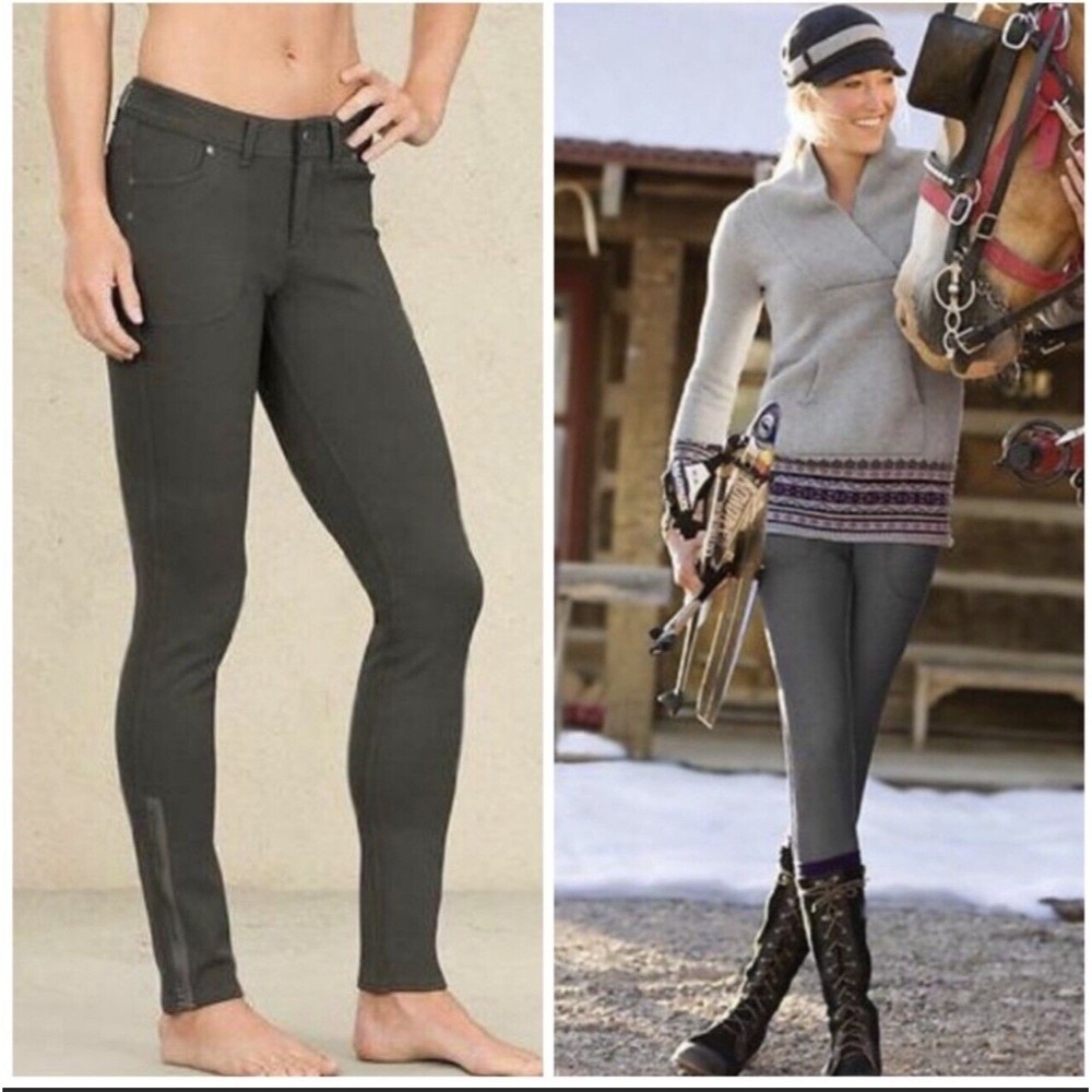 Athleta Women's Skinny Ankle Zippers Slim Trek Pants Size 4 Gray